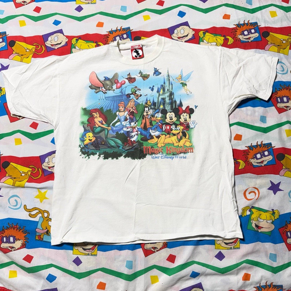 Vintage 90s Disney Walt Disney World Magic Kingdom T Shirt Mickey Mouse RARE L